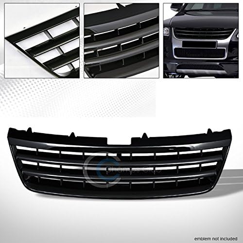 AutoBotUSA Black Horizontal Front Hood Bumper Grill Grille Guard Cover Abs 03-07 Vw Touareg