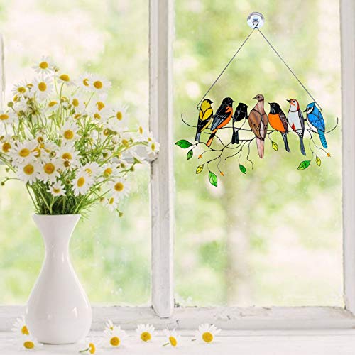 bestheart Bird Wall Decor,Birds Decorative Metal Wall Decor Sculpture Kitchen Home Indoor,Wall Decor with Birds,Wall Decor for Home Office Decorations (M)
