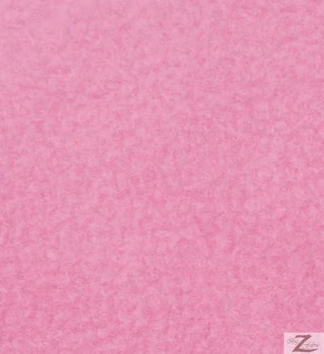 PINK SOLID POLAR FLEECE ANTI-PILL FABRIC 60 WIDTH SOLD BY THE YARD by Big Z Fabric