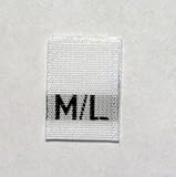 Size M/L (Medium-Large) Woven Clothing Size Tags (Pkg of 100)