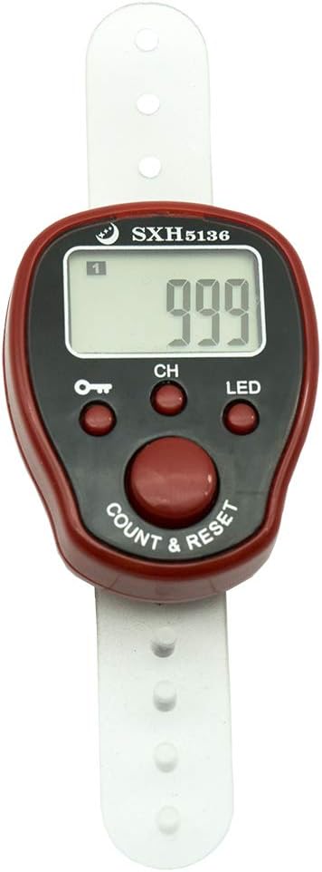 GTDnow Finger Lap Tally Counter, Digital Mini pace Ring, Manual 6 Digital LCD, 5 Channels, auto Off clicker for People Counting, Traffic, Goods.(Battery Included)