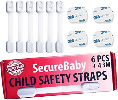 Cabinet Locks Child Safety - Baby Proofing – Toilet Proof - w/ Lasting Adhesive