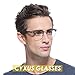 Cyxus Blue Light Glasses Men Retro Semi Rimless Clear Blue Light Glasses for Computer Eye Strain Gaming Glasses Anti Harmful Blue Light for Men Women
