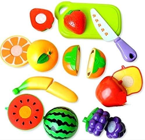 Toy Gallery Realistic Sliceable Fruits Cutting Play Toy Set with Velcr, Multi Color
