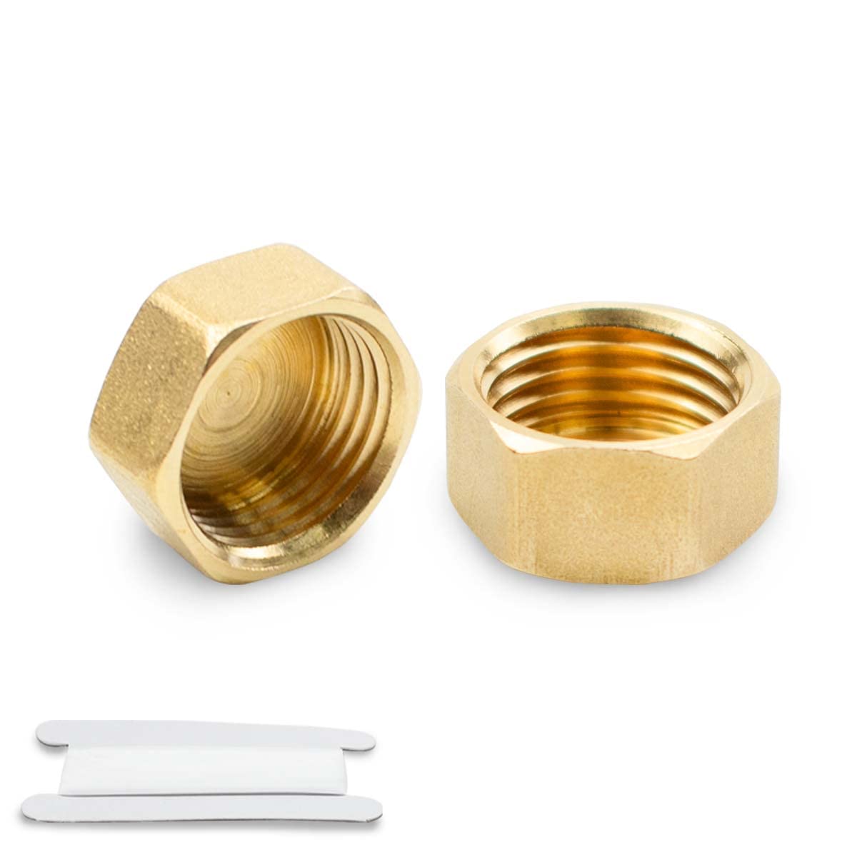 Bwintech 2 Pcs 1" Female BSP Thread Brass Female Cap Hex Socket Pipe Plug Fittings Connector for Pipe Connecting Conversion