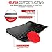 HelferX Defrosting Tray Rapid Thaw | Thawing Plate for fast defrosting of frozen foods | Premium Quality Defrost Tray | With bonus Drip tray and silicone sponge | Extra Thick (3mm) Non-stick