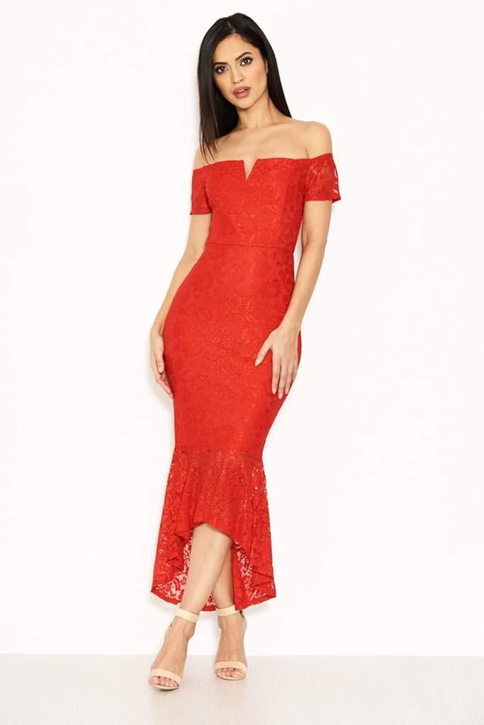 ax paris red lace dress