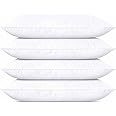 Medium Support Soft Fluffy Bed Pillows Standard Size Set of 4 Pack for Sleeping Back Stomach Sleeper, Hypoallergenic Microfiber Filling Pillow Breathable Skin-Friendly 20x26 inches