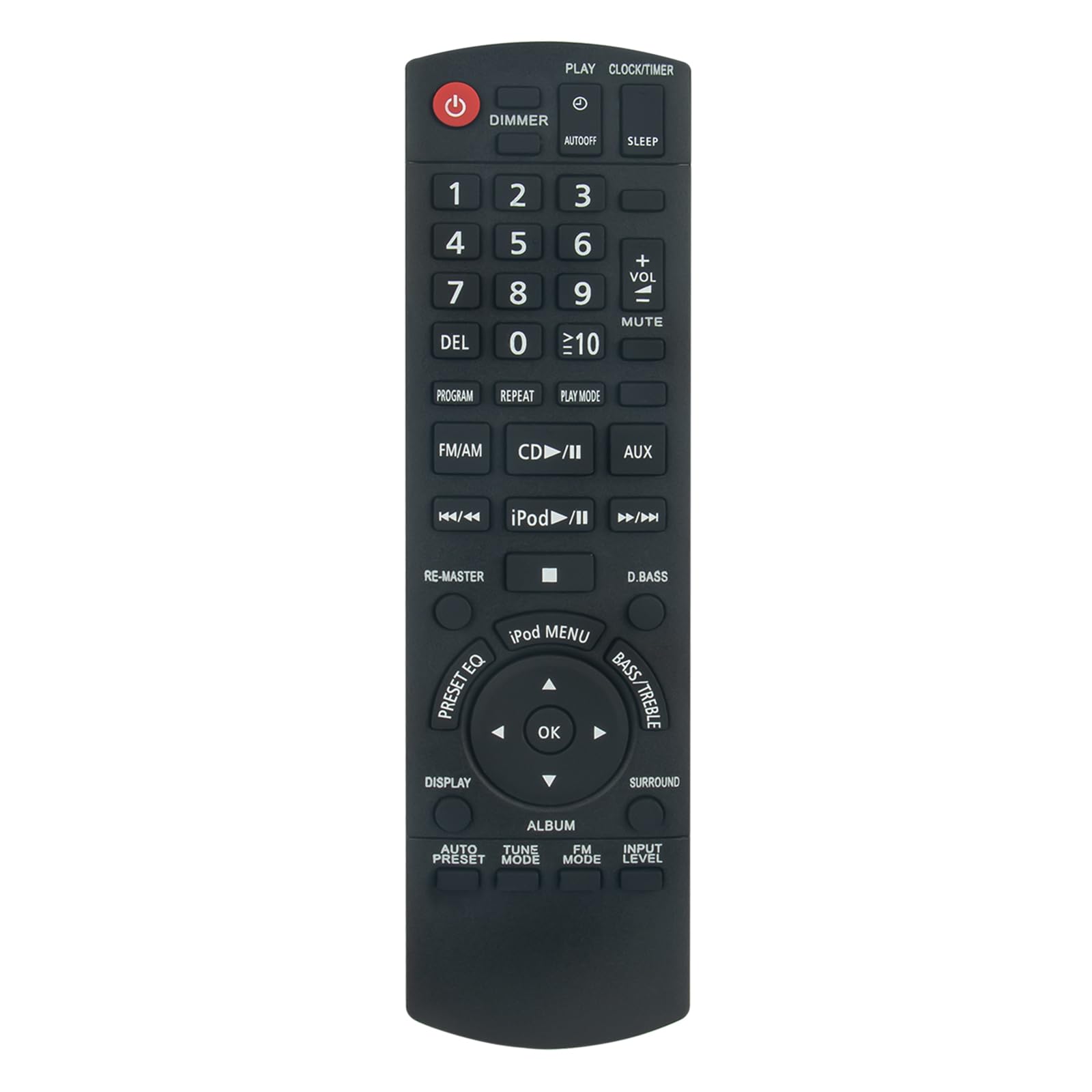VINABTY New N2QAYB000394 Audio System Remote Control Replacement fit for PANASONIC Compact Stereo System SC-HC3 SC-HC3EB-S SCHC3 N2QAYB000394 Remote Controller