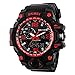 BesWLZ BesWLZ Men's Large Dual Dial Analog Digital Quartz Multifunction 50M Water Resistant Watches( Red)