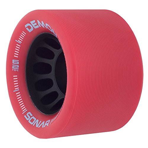 Riedell Skates Sonar Demon EDM 62mm Indoor Skate Wheels (Set of 4) (Red)