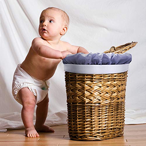 K.T. FANCY 2 Pack Reusable Pail Liner Wet Bag for Cloth Diaper, Laundry, Kitchen Garbage Cans | Eco-Friendly Large Capacity Waterproof Washable (Black + Grey)