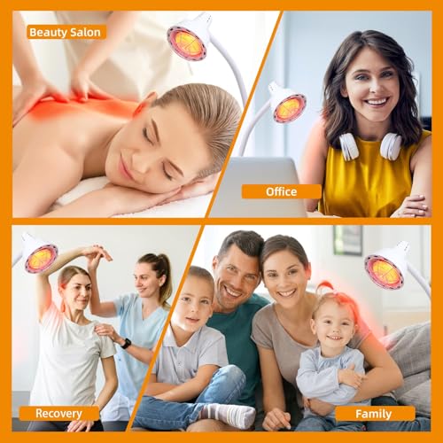 LBOYLOVE® Infrared Light Therapy 275W Red Near Infrared Heat Lamp for Body or Pain Therapy Device, Adjustable Red Light Standing Lamp Set with Timer and Adjustable Height Stand