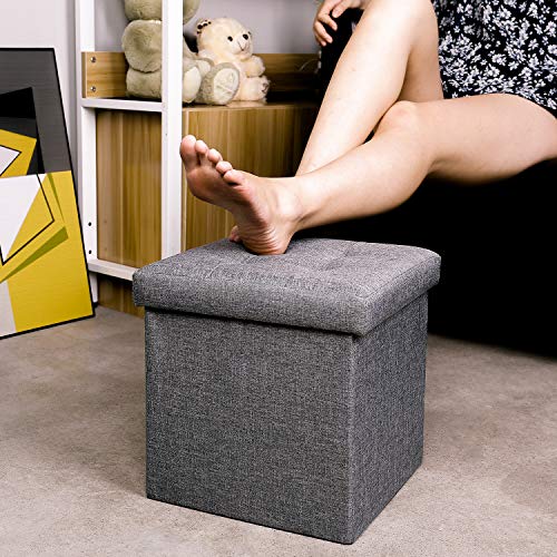 image for B FSOBEIIALEO Storage Ottoman Cube, Toy Chest Folding Footrest Stool S