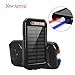 Solar Charger,Solar Power Bank 10000mAh External Backup Battery Pack Dual USB Solar Panel Charger with 2LED Lights for Emergency Outdoor Camping Travel. (Black)
