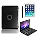 iPad Mini Keyboard Case, BoriYuan Bluetooth Wireless Keyboard Folio Flip Smart Cover For Apple iPad Mini 3/ iPad Mini 2/ iPad Mini 1 with Folding Stand and Auto Sleep/Wake Function, Black