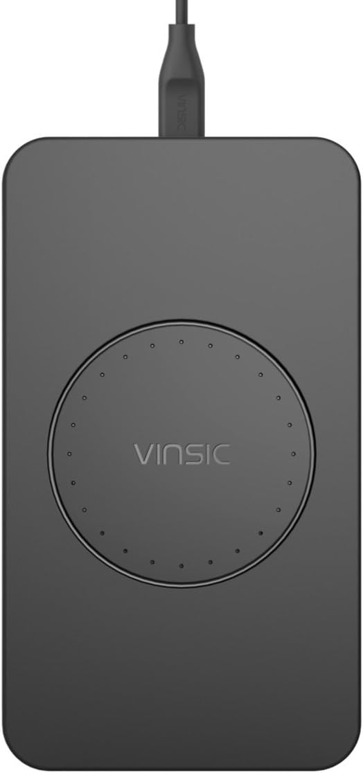 Vinsic Wireless Charger Pad for iPhone X/iPhone 8/iPhone 8 Plus, Galaxy S8/S8 Plus/S7/S7 Edge and Other All Qi-Enabled Devices