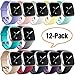 Hamile Bands (12 Pack) Compatible for Fitbit Versa/Versa 2/Lite/SE, Classic Soft Watch Bands for Fitbit Versa 2 & Fitbit Versa & Lite & Special Edition Smartwatch Wristbands, for Women Men, Large