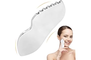 ASTWEU Gua Sha Facial Tool, Stainless Steel Guasha Comb, Manual Metal Massage Tool for Eyes, Face, Neck, Body, Tightens Skin,