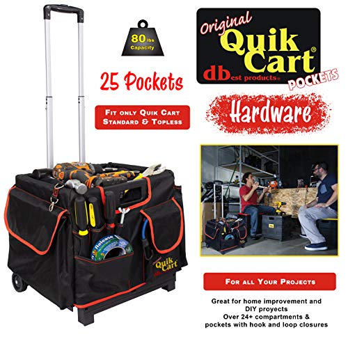 dbest-products-Quik-Cart-Pockets-Bundle-Caddy-Organizer-Teacher-Tote-Rolling-Crate-Mobile-Tool-Storage-Fabric-Cover-Bag-Black