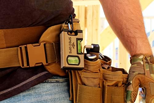 Tools - Nivel de bolsillo magnético de 4 pulgadas, viales de bloque 33% más grandes, incluye mosquetón, 3% donado a veteranos