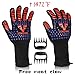 VF DONGFANG BBQ Gloves Extreme Heat Resistant 1472℉,Durable Food Grade Silicone Non-Slip Barbecue Grilling Gloves,Fire&Cut Resistant Kitchen Oven Gloves-1 Pair Long Cuff-13.8 inch with Meat Claws