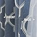 jinchan Curtains Blue Linen Living Room Drapes Light Filtering Moroccan Tile Print Window Treatment for Bedroom Curtain Flax Textured Geometry Lattice Grommet Dining Room 63 Inch Length 2 Panels
