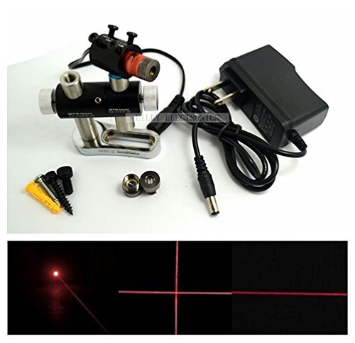 650nm 660nm Adjusted Red Laser Line Dot Cross Laser Diode Module 3V-5.5V 100mW Laser Dot/Line/Cross Module Focusable 13mmx42mm with US Power Adapter and Heatsink