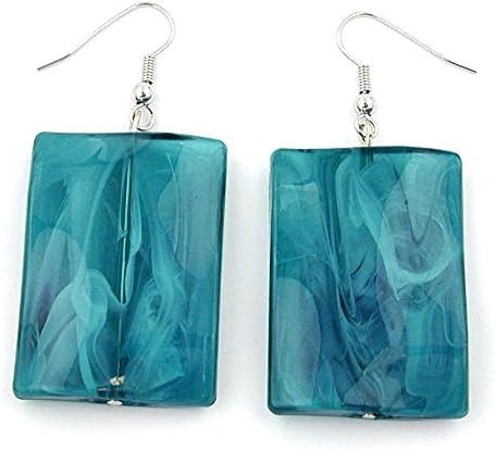 Ear hooks, pillow, turquoise marbled