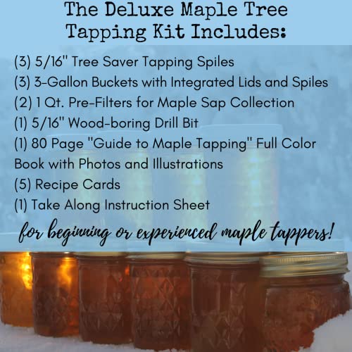 Deluxe Maple Tree Tapping Kit (3) Taps with Hooks (3) 3 Gallon Sap