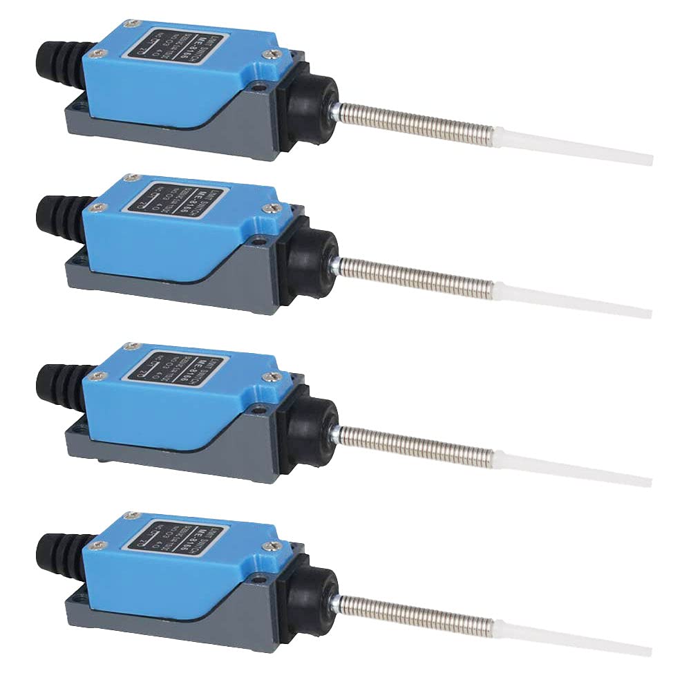 ANCLLO 4PCS Antrader ME-8166 Revolving Plastic NC-NO Momentary Roller Lever Arm Limit Switch for CNC Mill Laser Plasma