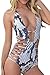 Carprinass Women's Sexy One Piece Monokini Cut Out Bandage Swimsuit Swimwear