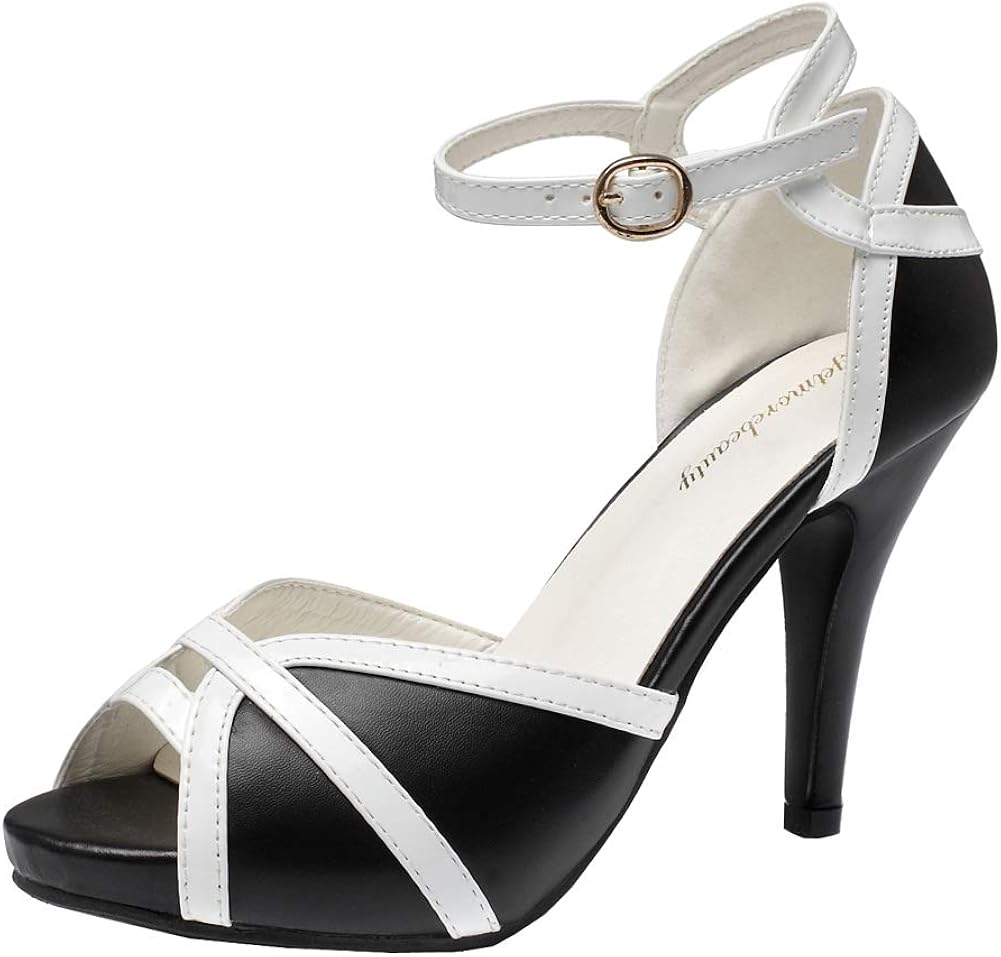 black peep toe heels