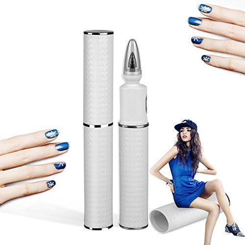 Electric Nail Drill Rechargeable Manicure Nail File Set Kit Tool Pedicure Nail 6-in-1, Buffer &amp; Shiner System with LED Light, Cordless and Portable Home Salon (white)
