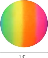 MTS Giant Jumbo 18" Neon Rainbow Rubber Playground Beach Ball - Textured Surface view 4