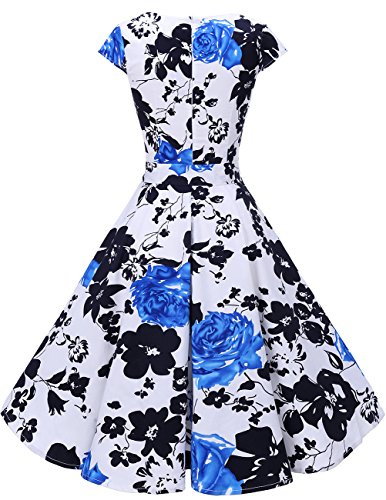 DRESSTELLS dames jurken 1950s Vintage Kap mouwen Rockabilly Jurken Hepburn stijl cocktailjurken - Image 4