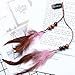 Jovono Women's Boho Handmade Feather Hair Clips Hippie Beaded Hair Extentions with Combs for Women and Girls (Pink)