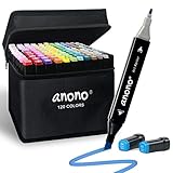 anono 120 Colors Alcohol Markers Dual Tip Marker
