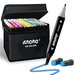 anono 120 Colors Alcohol Markers Dual Tip Marker