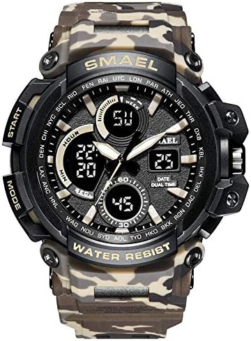 Wrist Watch for Men Under 10❤SMAEL Men Sport Watch Dual Display Analog Digital LED Electronic Wrist Watches