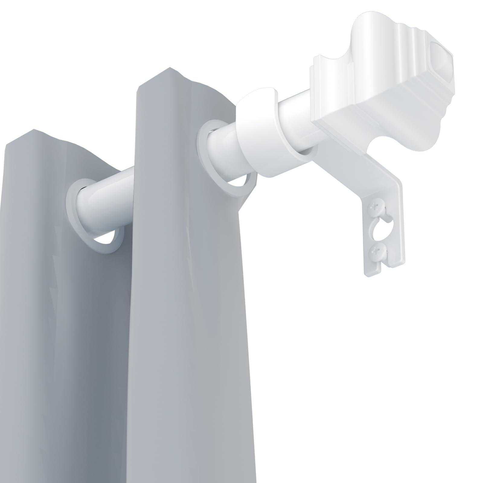 Photo 1 of Curtain Rods for Windows 36-48 inch, 5/8 inch White Curtain Rod with Brackets Adjustable by Splicing for Bedroom Kitchen Study Living Room