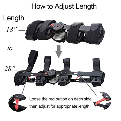 Hinged Knee Brace ROM Adjustable Post Op Knee Support Orthosis Immobilizer Protector for Left Leg and Right Leg, Both Men and Women - Thumbnail 4