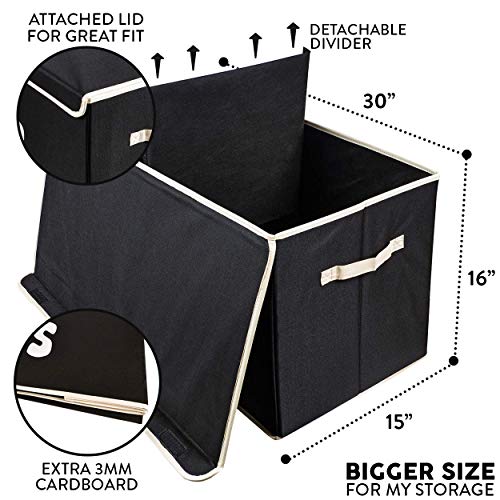 Woffit Toy Storage Organizer Chest for Kids & Living Room, Nursery, Playroom, Closet etc. - Extra Large Collapsible Toys Bin with Flip-top lid for Children & Dog Toys, Great Box for Boys and Girls