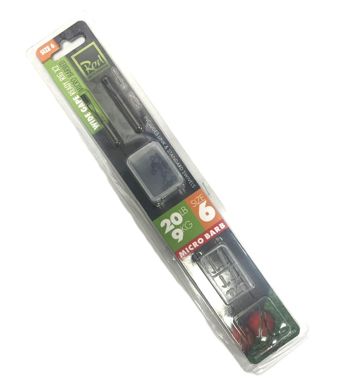 Wide Gape Ready Rig - 2pcs - Size 6 Micro Barb Rod Hutchinson Fishing Tackle