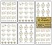 Bachelorettesy Wedding Temporary Tattoos 6 Sheets Bride Bachelorette Stickers 100+ Metallic Gold Tattoos for Bridal Party, Bachelorette Trip, Bridal Shower Party Decorations, Party Favors (Marina)