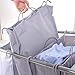 Laundry Sorter Cart 4-Bag Classics Rolling Laundry Hamper, Sturdy Frame with 60KG Weight Capacity, Gray