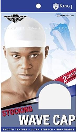 (PACK OF 6) KING. J STOCKING WAVE CAP #062 WHITE