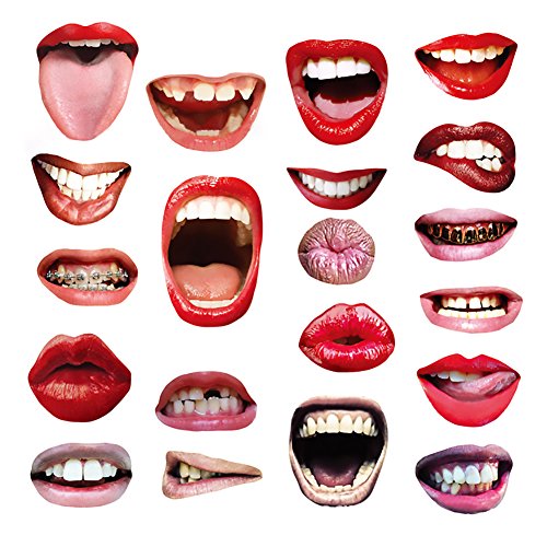 DECORA 20 Pieces Funny Lips Photo Booth Props DIY Kit for Wedding Hen Party Baby Shower Decorations