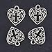 Monrocco 100 Pack Antique Silver Alloy Metal Heart Cross Charms Bulk for Bracelets Jewelry Making