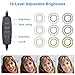 Selfie Ring Light Cellphone Holder - Rovtop Ring Light Stand Live Stream Makeup, 48 LED Bulbs 3 Light Modes 10-Level Brightness 360 Rotating for iPhone Android Cell Phone, Black